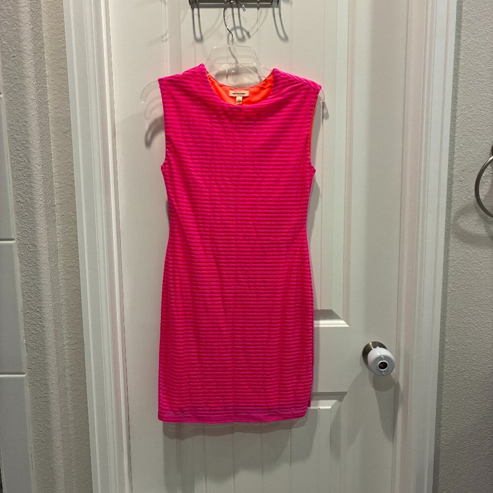 Silence and Noise Pink Striped Sleeveless Bodycon Mini Dress